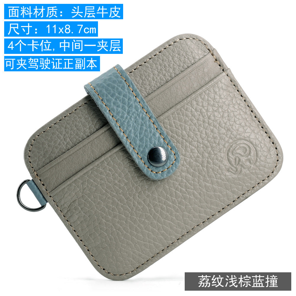 Wholesale First layer cowhide ID card holder men' s wallet