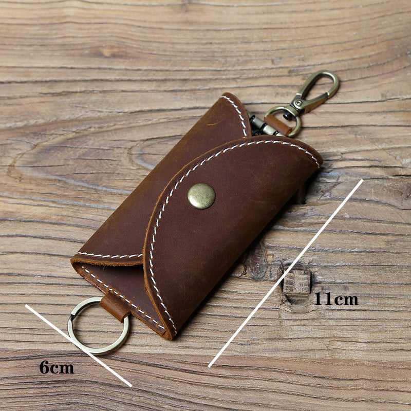 Wholesale Simple Buckle Thick Leather Cowhide Keychain