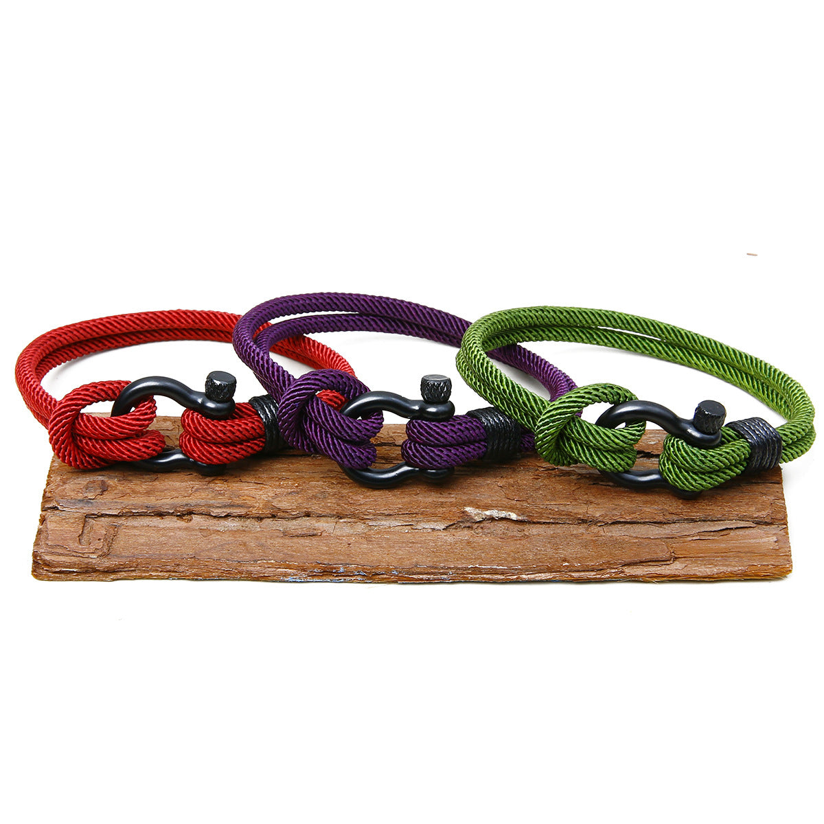 Wholesale Braided Stainless Steel Horseshoe Buckle Men's Bracelet