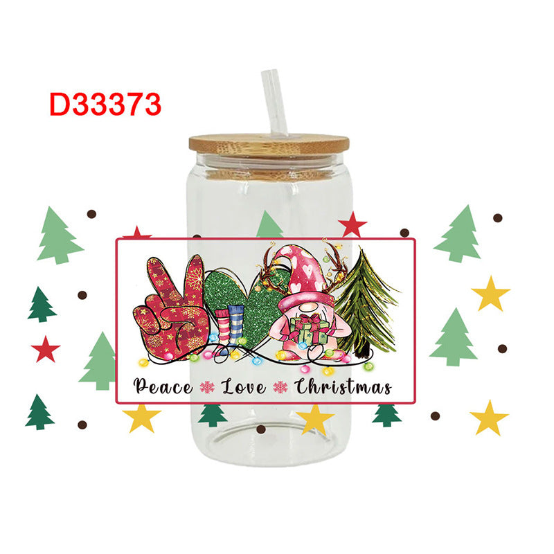 Wholesale Cartoon Christmas Series 16oz Cup UV DTF Wraps