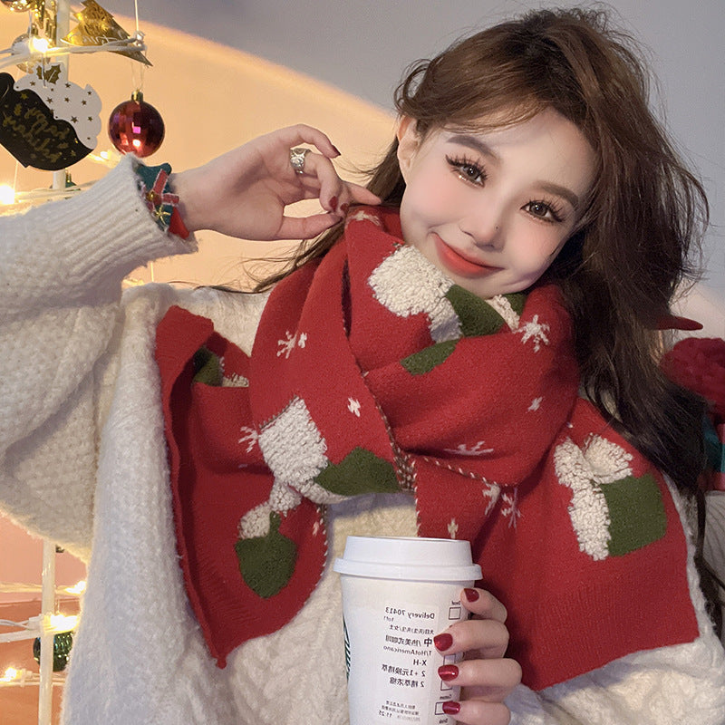 Wholesale Christmas Red Warm Scarves