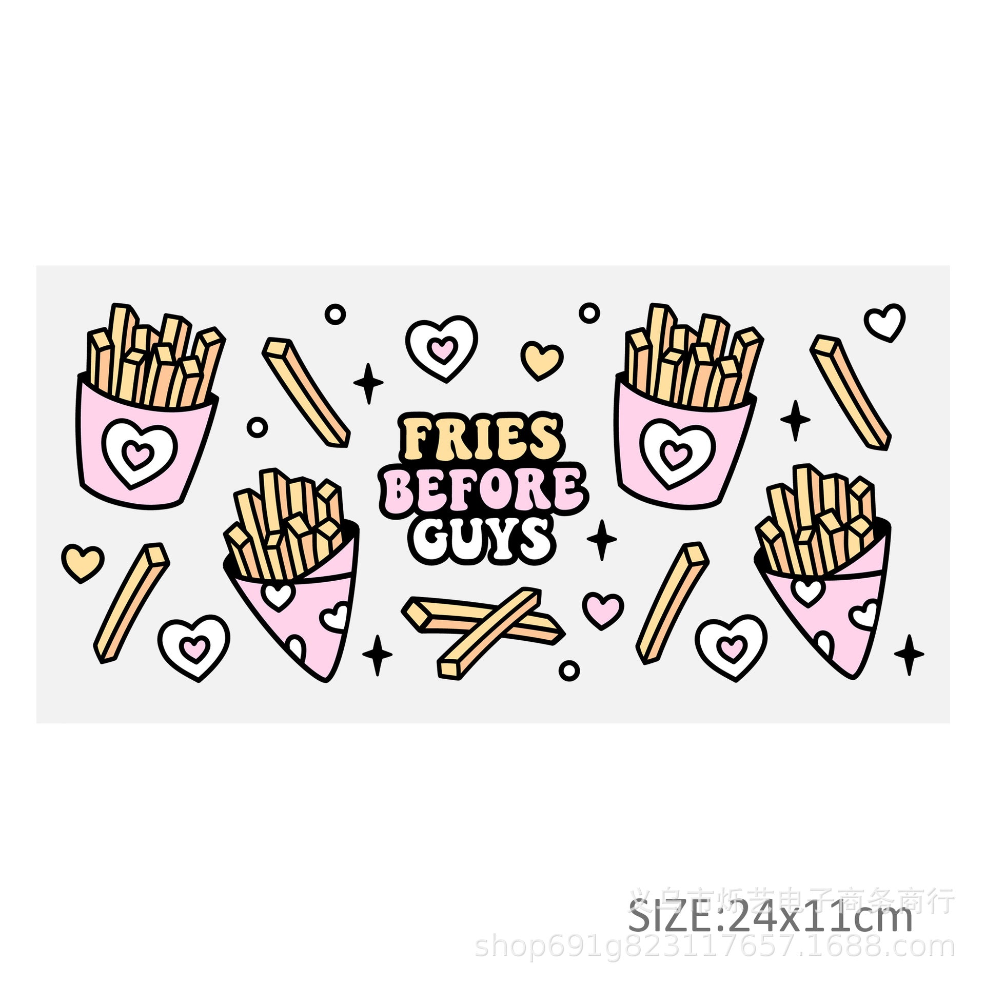 Wholesale Hamburgers and French fries food category 16oz Cup UV DTF Wraps