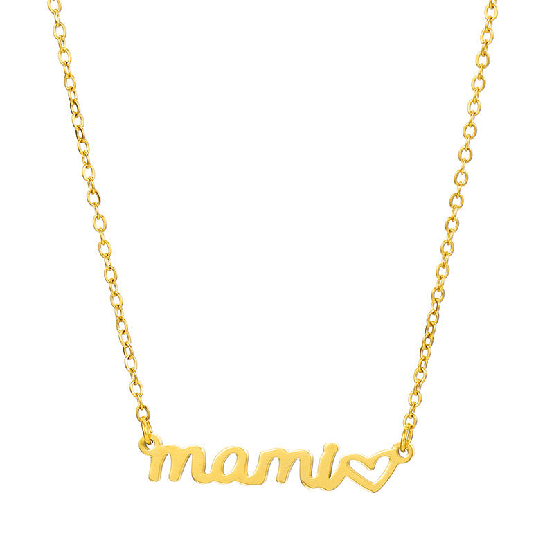 Wholesale Mother's Day Titanium Heart-shaped Necklace Gift Set