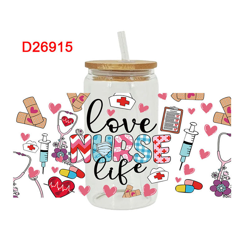 Wholesale Colorful Bow Medical Series 16oz Cup UV DTF Wraps