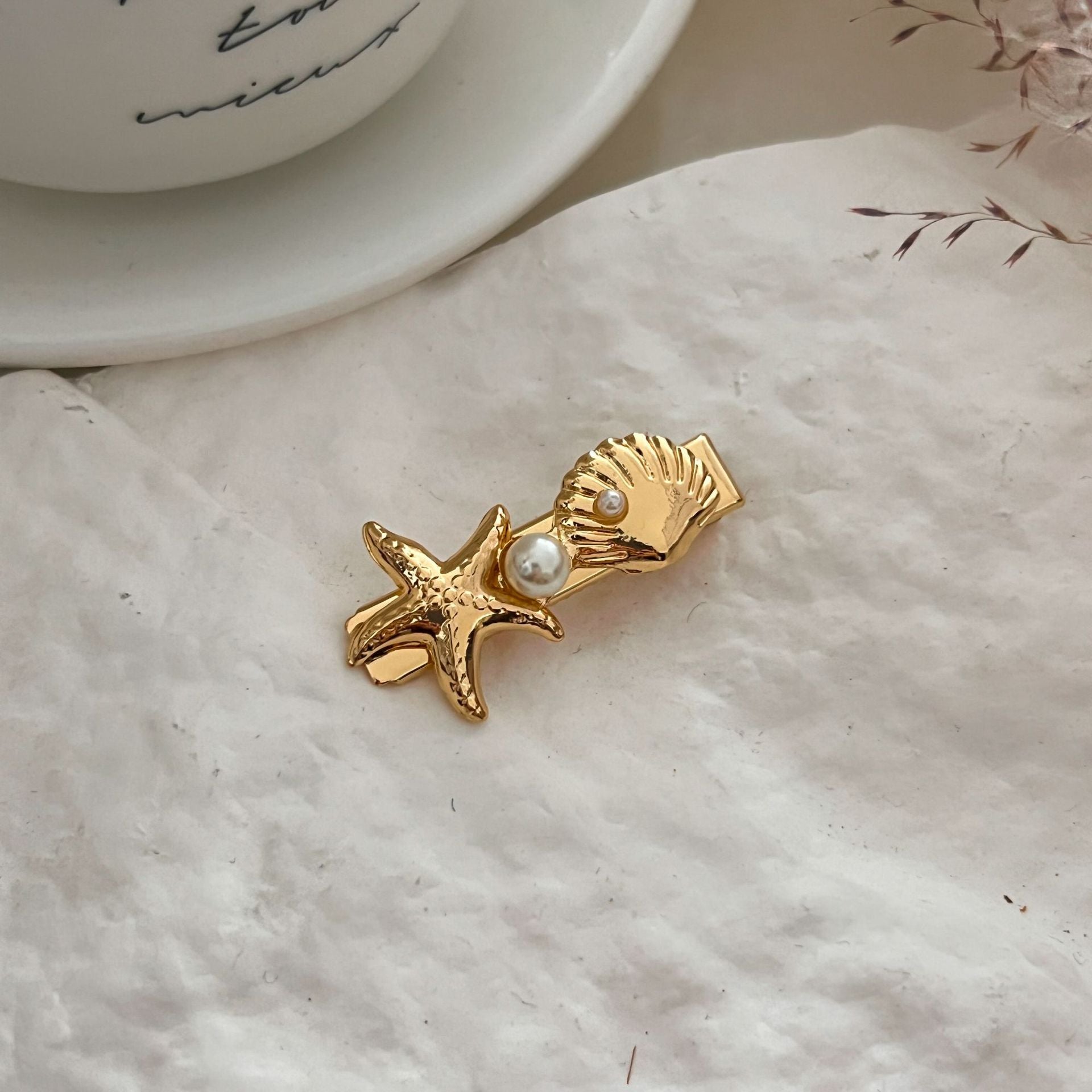 Wholesale Summer New High-grade Niche Marine Style Alloy Texture Striped Hairpin Hair Accessories for Women