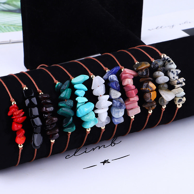 Wholesale Irregular Gravel Braided Wax Line Bohemian Style Bracelet