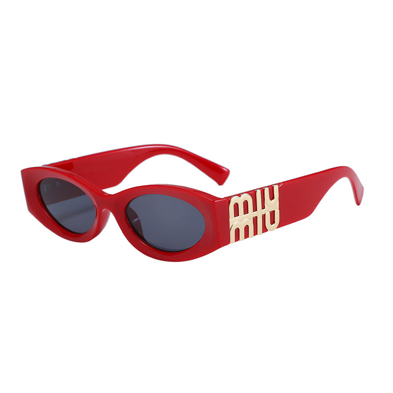 Wholesale Oval frame personalized letter sunglasses