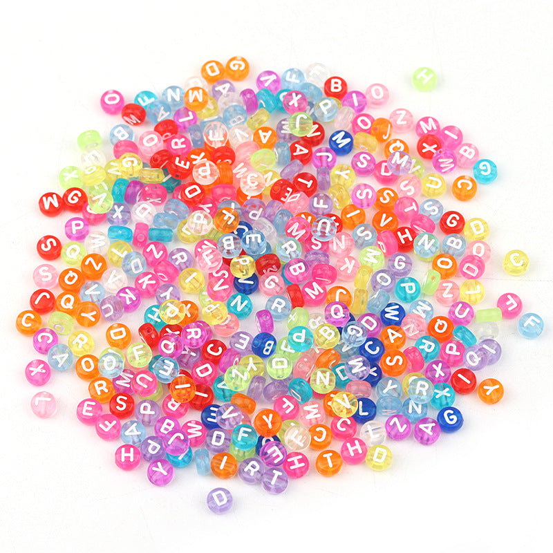 Wholesale of 100 Pieces/pack of Acrylic Colored English Letter Beads