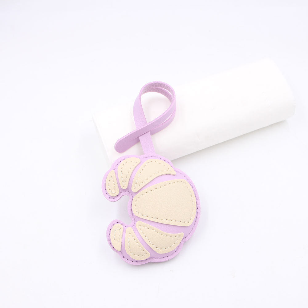 Wholesale Artificial Leather Croissant Design Cute Animal Bag Charm Pendant Handbag Decoration Party Gift Boutique Resale