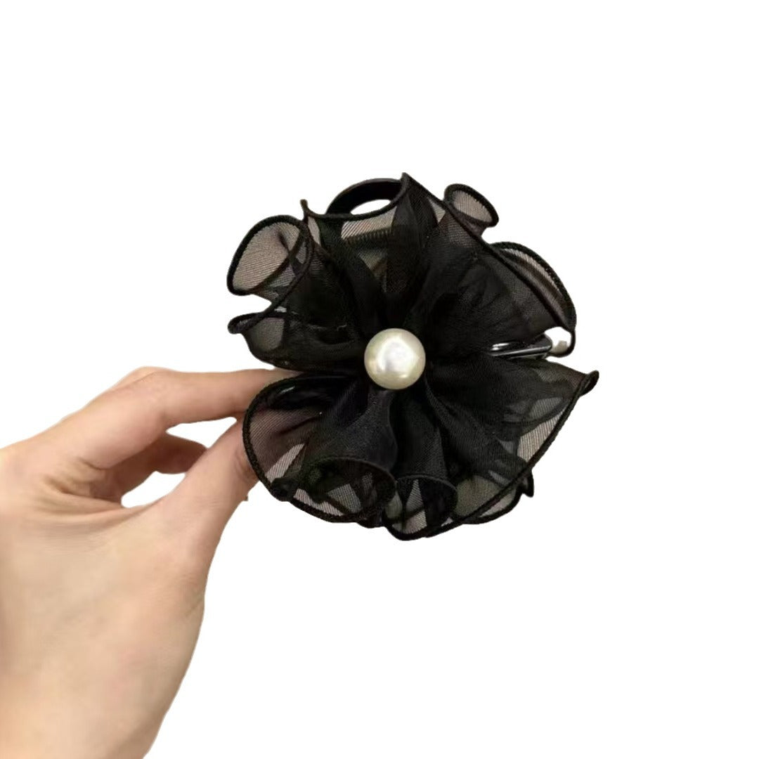 Wholesale Flower Bud Hair Clip Women's Mesh Back Head Clip