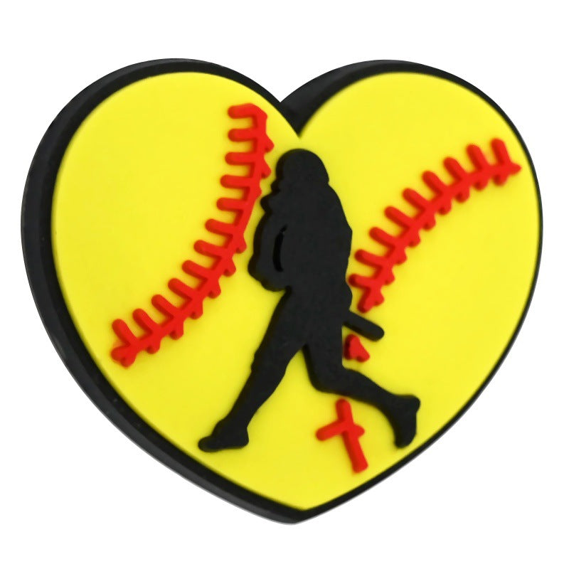 Wholesale Random 100pcs/pack PVC soft rubber perforated beaded accessories for ball sports series   Focal Beads