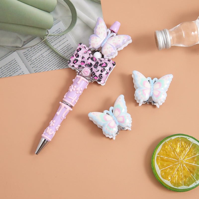 Wholesale 10pcs beaded pen beads material resin printed pen beads