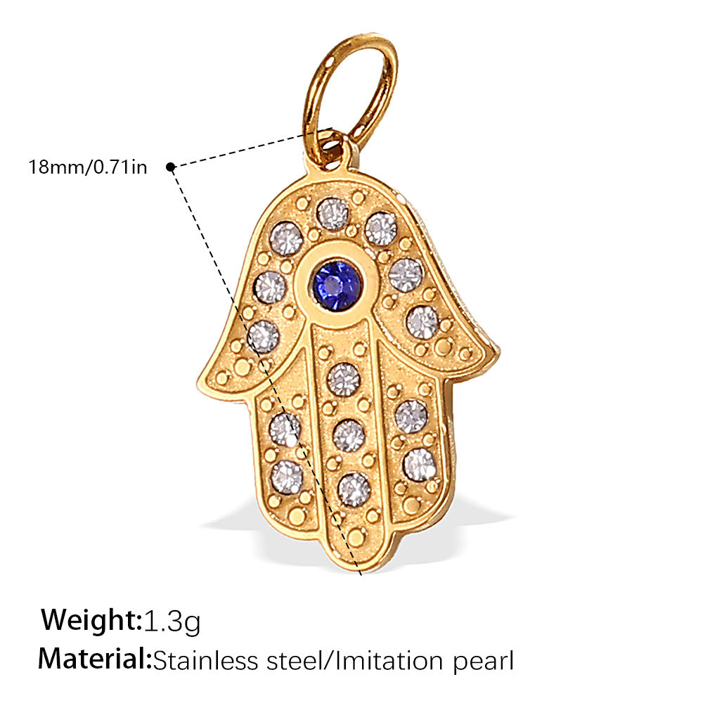 Wholesale Stainless steel 18K gold-plated palm eye pendant