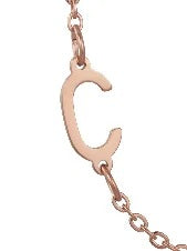 Wholesale 26 Alphabet Gold Up and Down Hole Stainless Steel Necklace