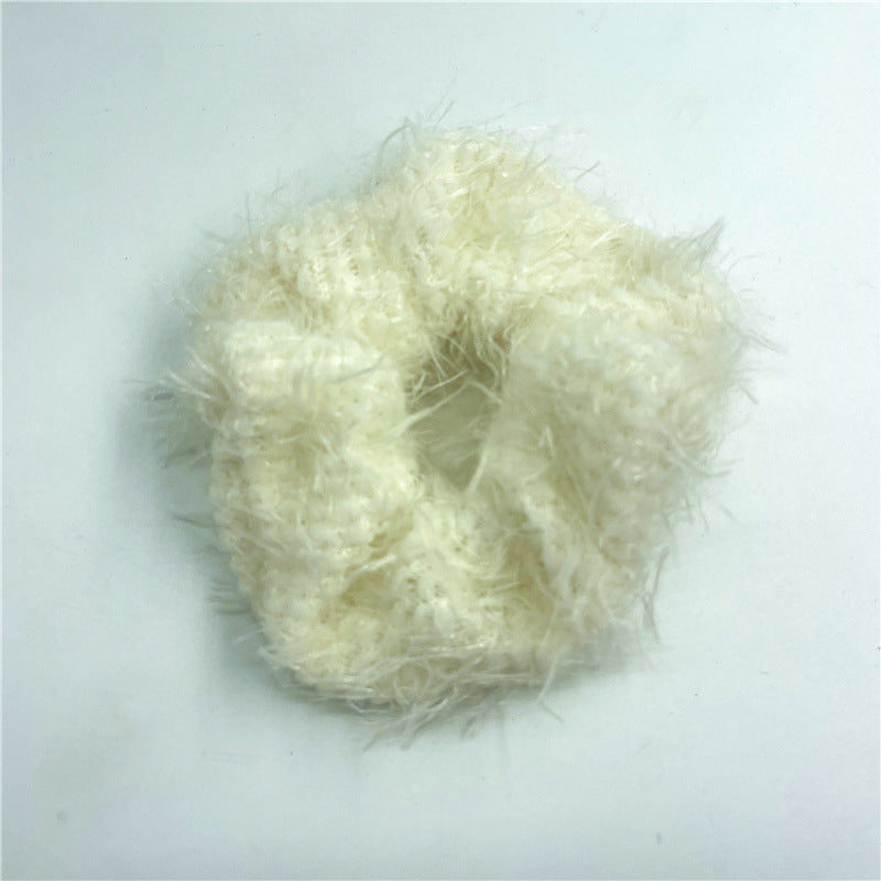 Wholesale Coral Mink Plush High Elastic Rubber Band Headwear