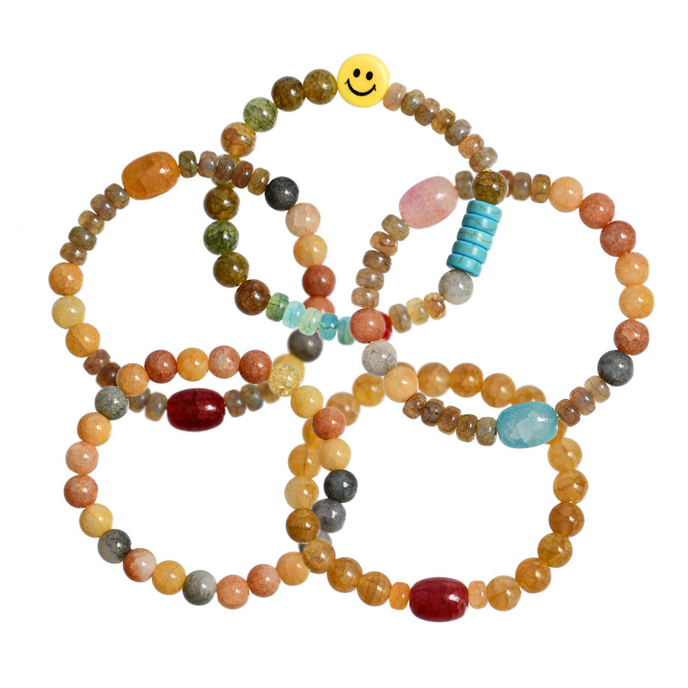 Pulsera de cuentas de cristal de piedra de color al por mayor