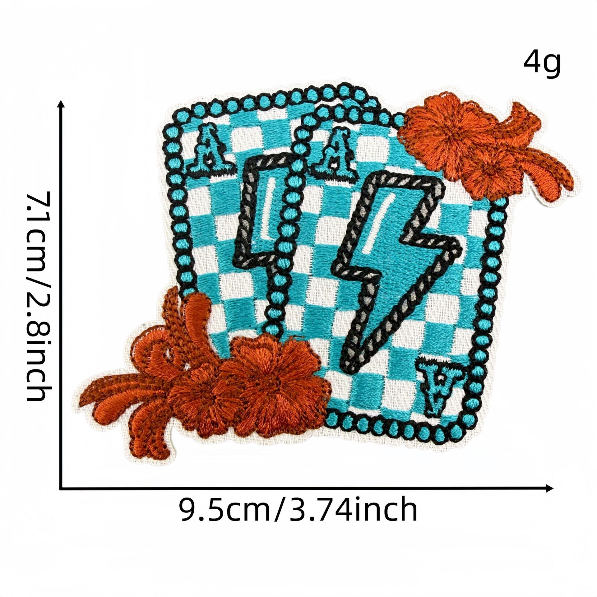 Wholesale Western Style Embroidered Patch Set Skull Checkerboard Design Polyester Thread Fashion Decorative Accessory Gift And Boutique Resale