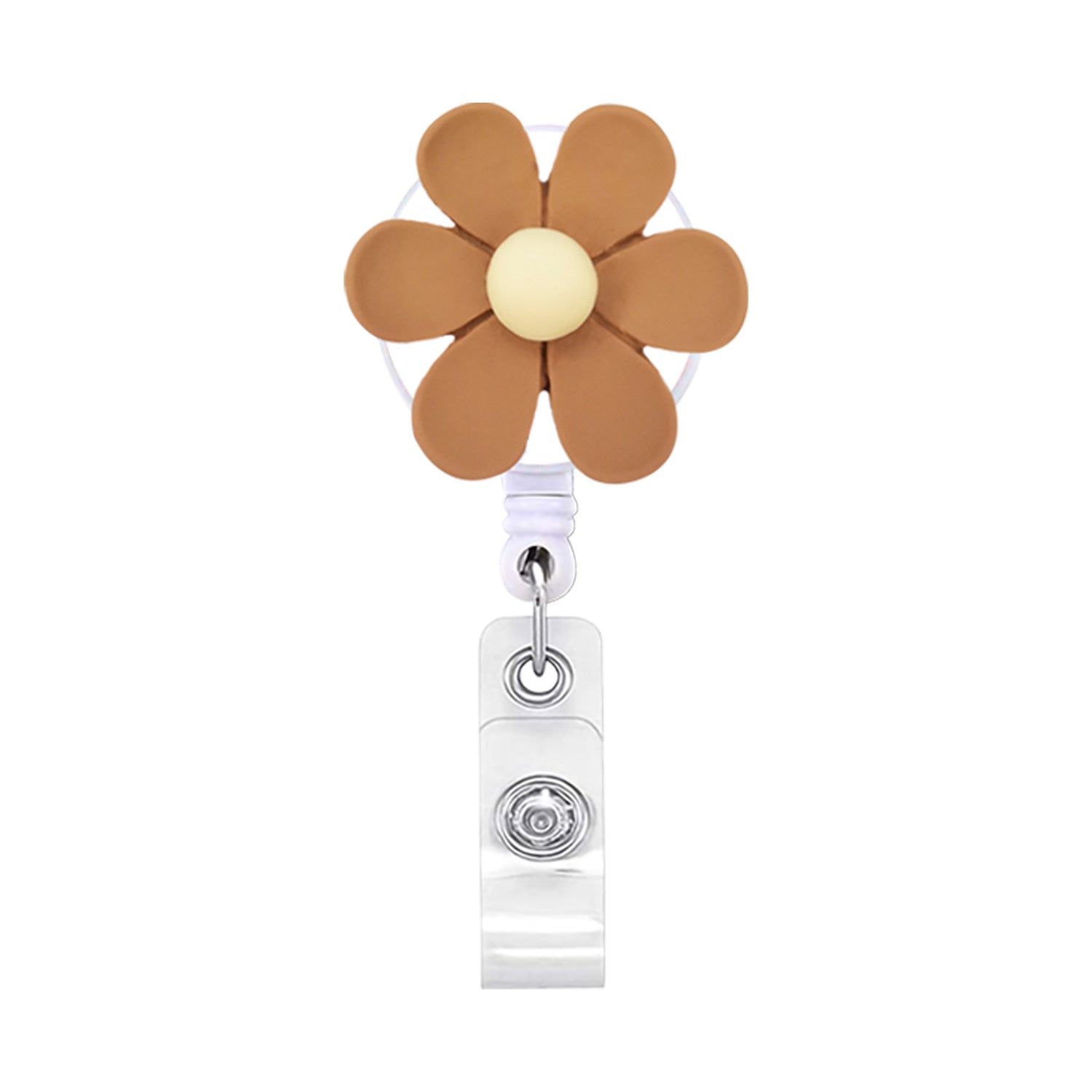 Wholesale Badge Reels Resin Flower Retractable Keychain