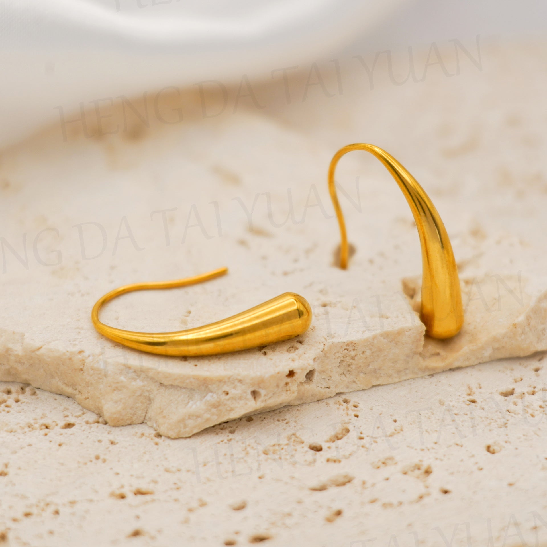 Wholesale Irregular Water Droplet Stainless Steel Earrings