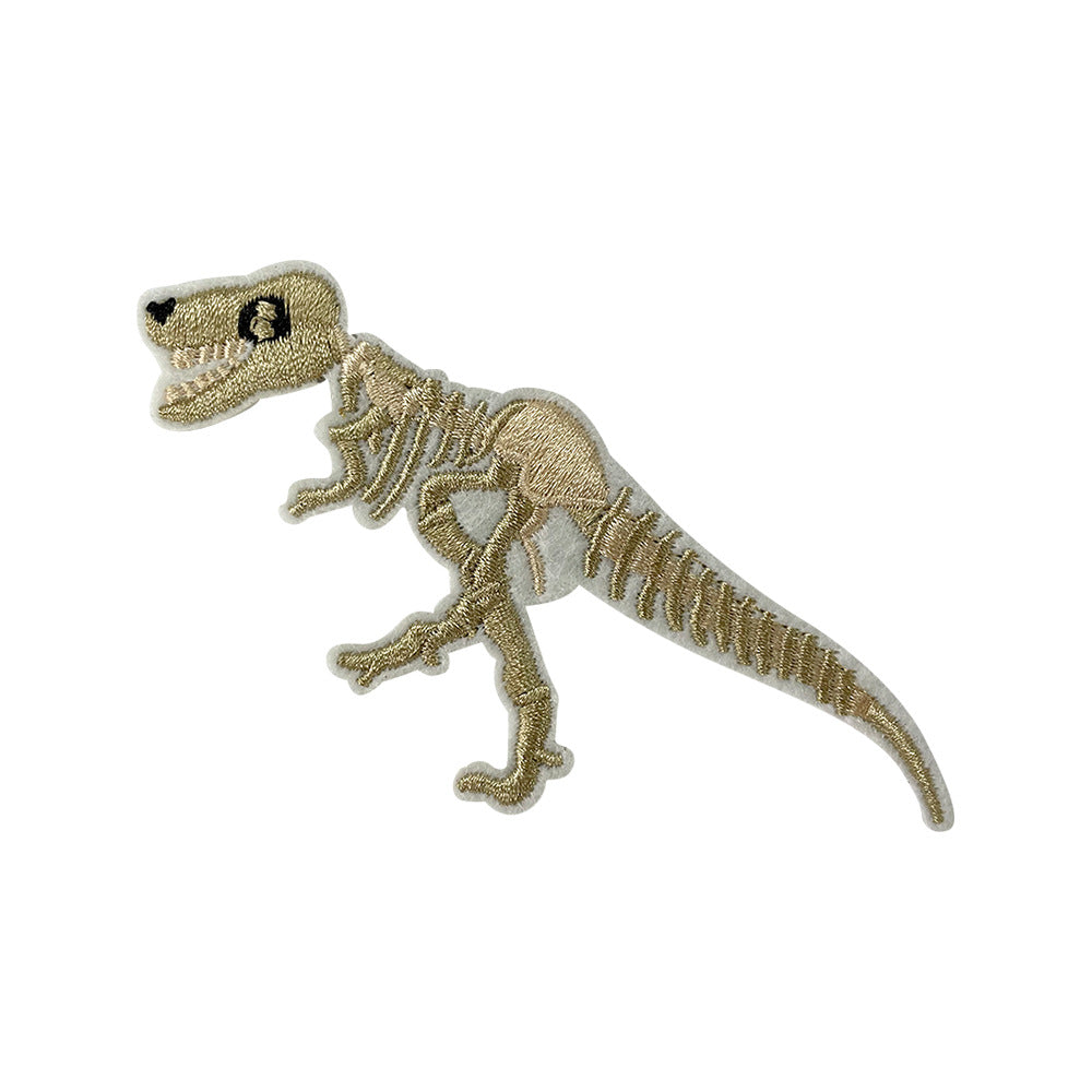 Wholesale Stylish Dinosaur Embroidered Patch With Hot Melt Glue For Kids Coats And Jeans