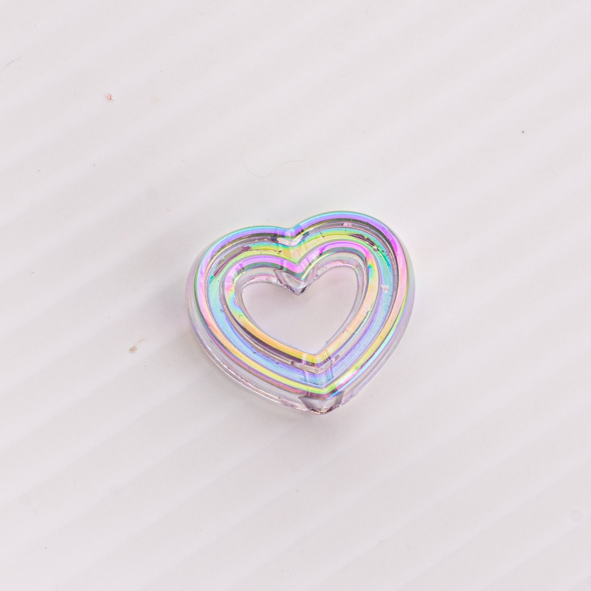 Wholesale 10PCS Transparent Love Acrylic Straight Hole Vertical Hole Peach Heart Ring