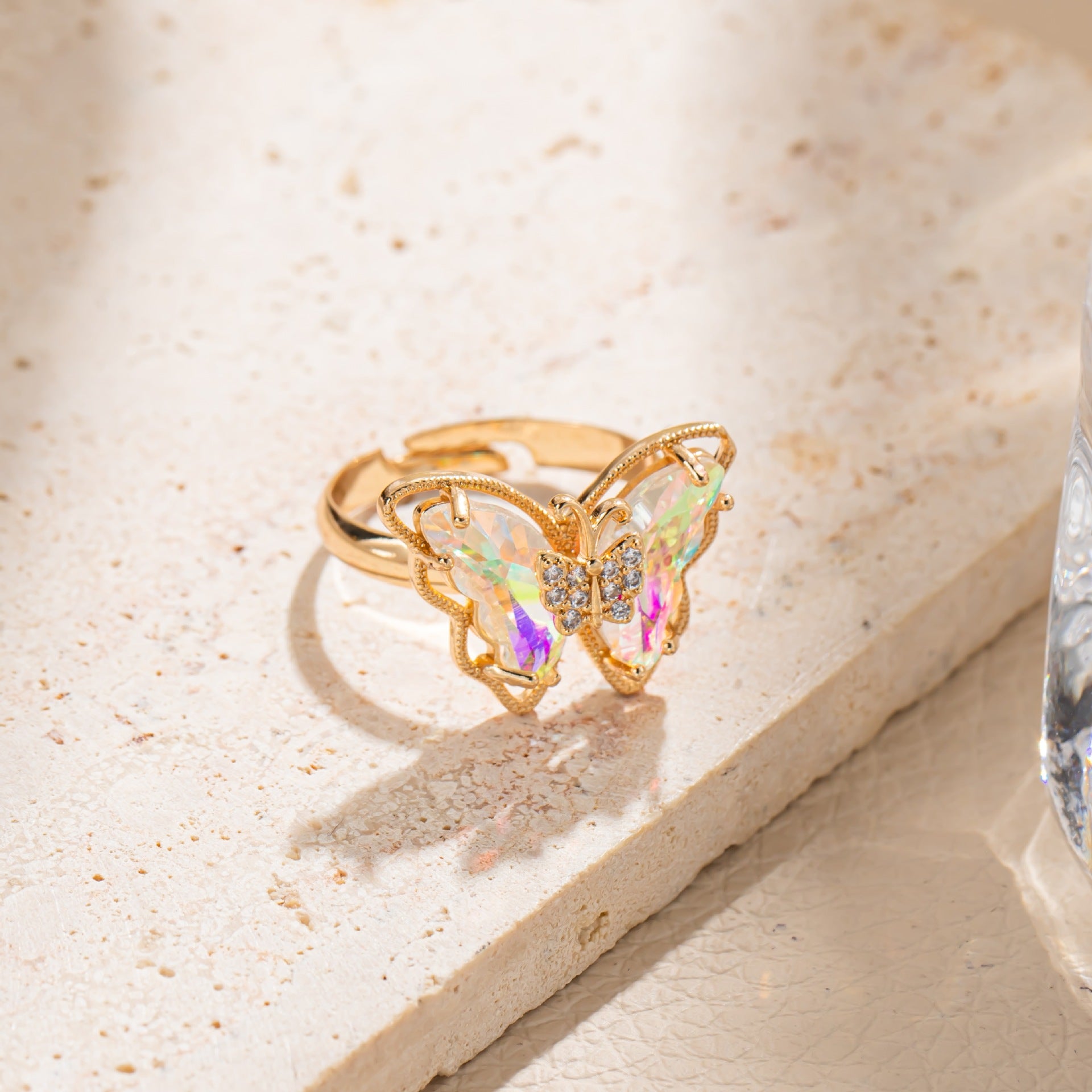 Wholesale Korean Sweet Butterfly Diamond Ring