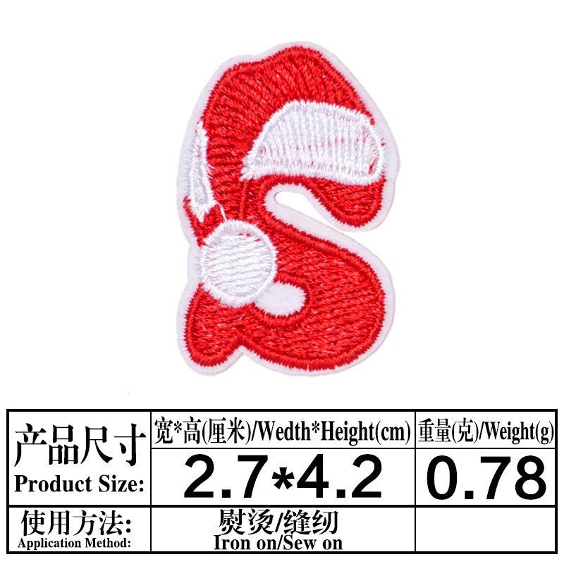Wholesale Christmas 26 Letter Embroidery Patch Set Iron On DIY For Clothing Towels Gift