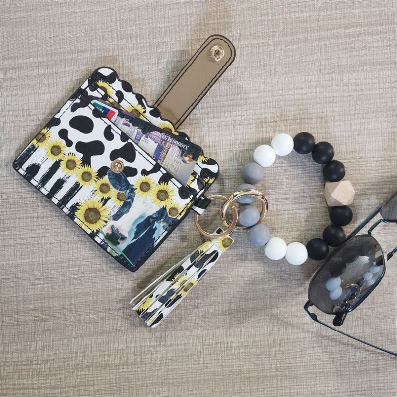 Wholesale Tassel pendant iridescent wrist key ring keychain