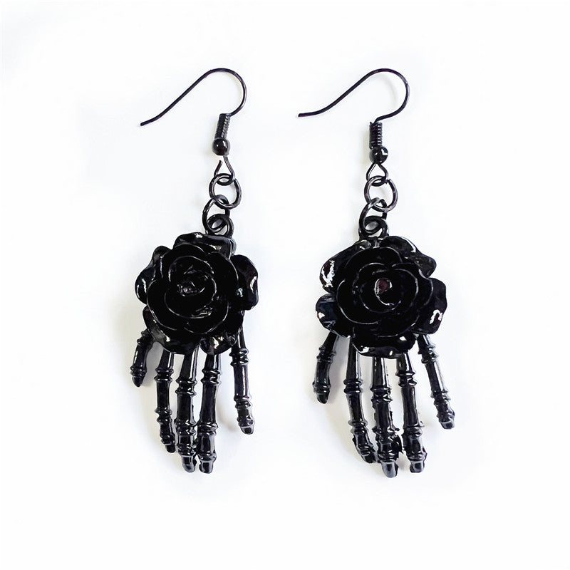 Wholesale  gothic skeleton, bat, snake, spider, moon, rose, moth, earring neutral punk