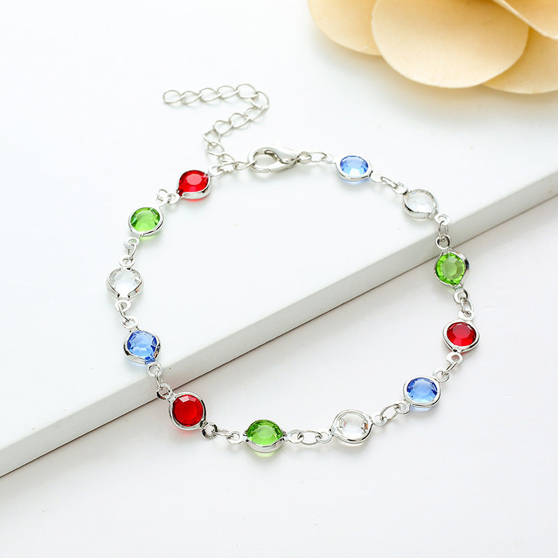Wholesale Five-color Crystal Glass Bracelet