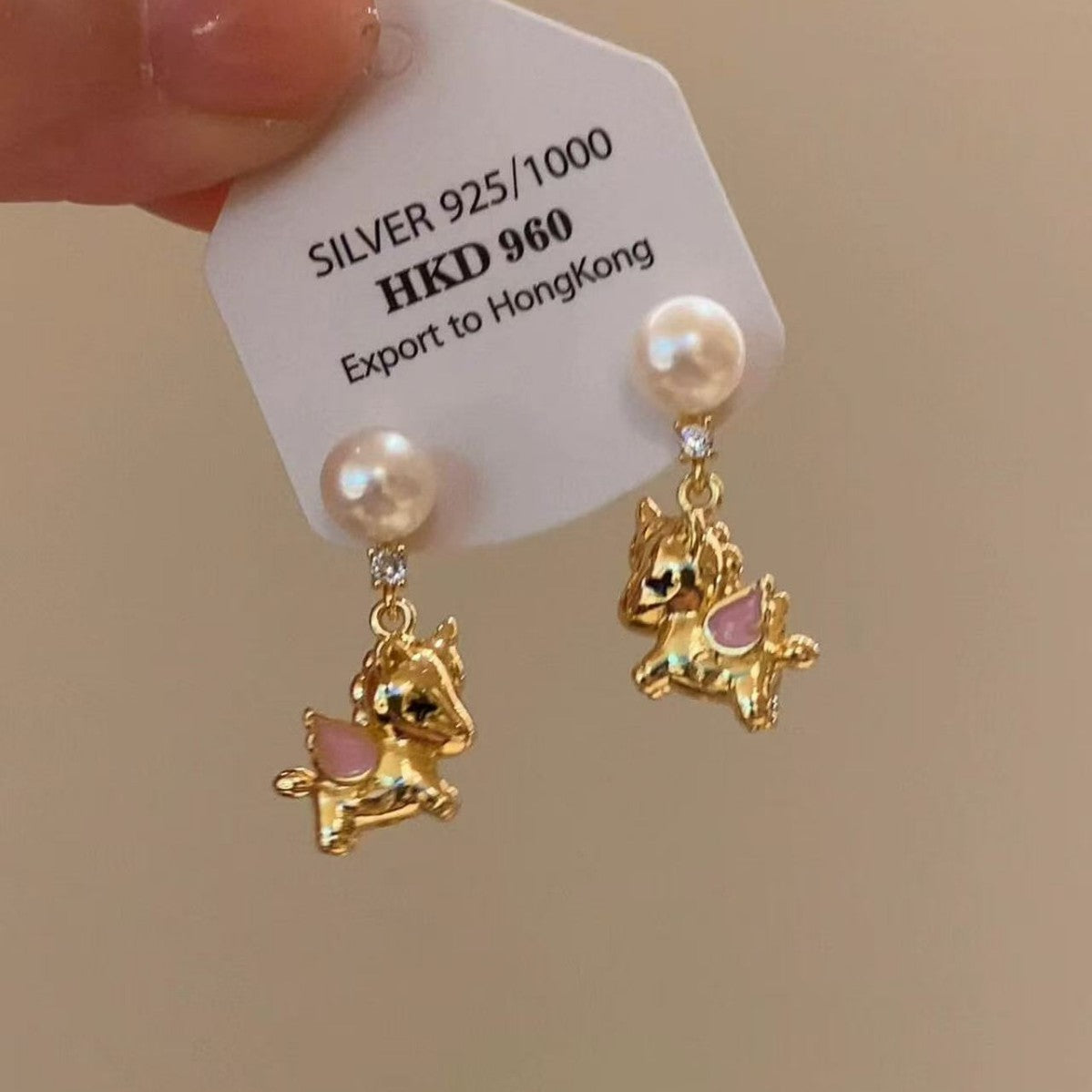 Wholesale 2026 Pegasus Pearl Earrings