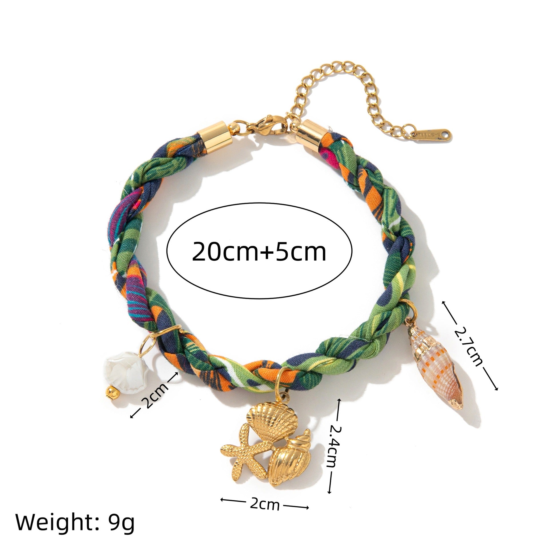 Wholesale  Colorful Scallop Necklace Marine Life Pendant Clavicle Necklace Electroplated 18K Gold