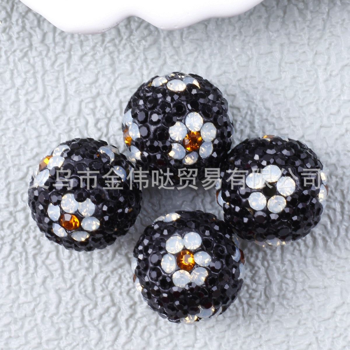 Wholesale 10pcs Full Drill Plum Blossom Soft Clay Drill Ball Straight Hole Beads
