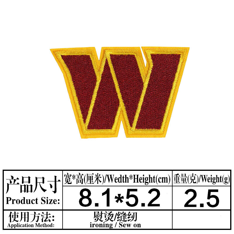 Wholesale Twill Fabric Embroidered Baseball Team Patches Set Of 16 Trendy et And Bag Accent OLY Exclusive