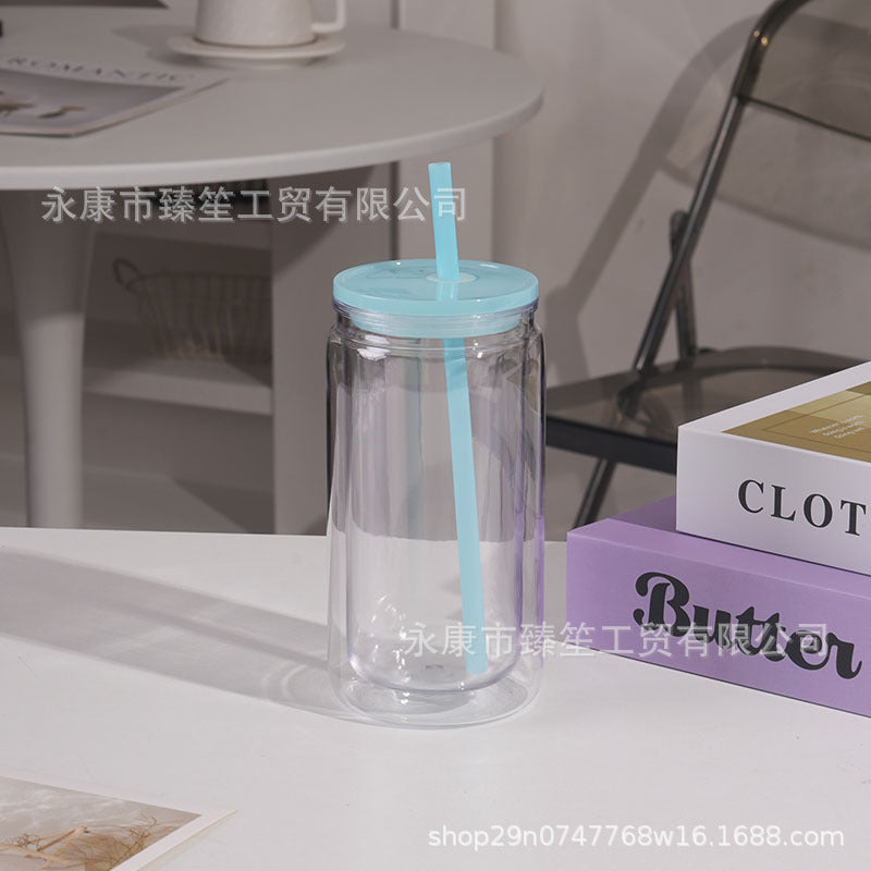 Wholesale Double-Layer Environmentally Friendly Pc Plastic Cup 16oz  Water Cup