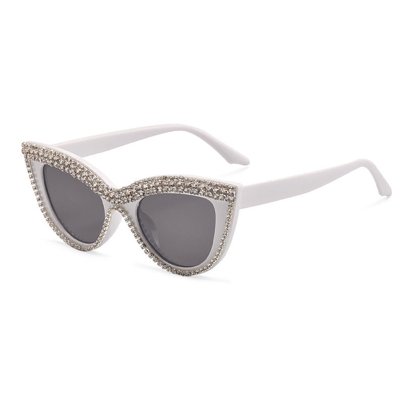 Wholesale Retro punk visor diamond sunglasses