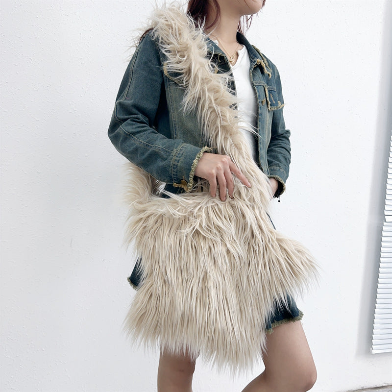 Wholesale Plush Multicolor Star Crossbody Bag Shoulder Bag