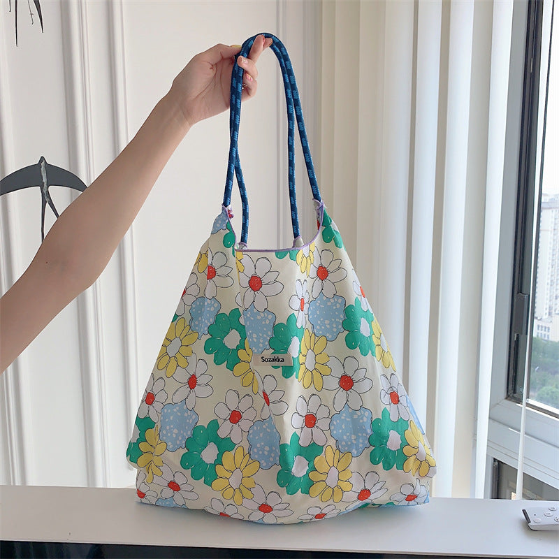Wholesale Large Capacity Cotton Floral Handbag Shoulder Bag