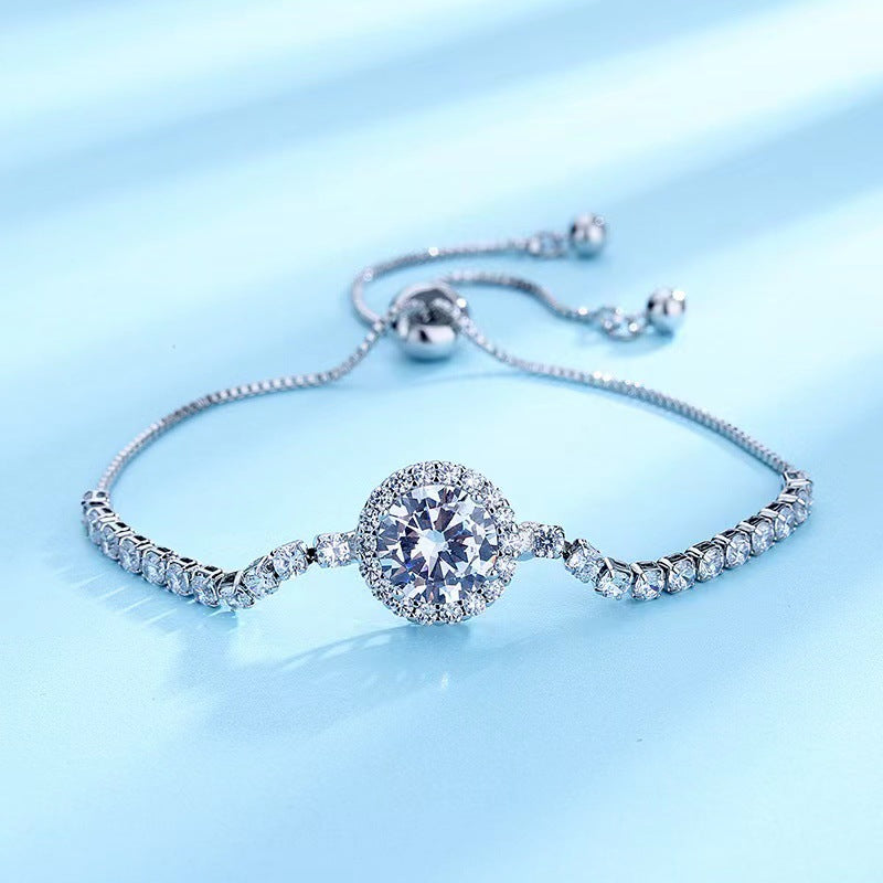 Wholesale Micropaved Zirconia Adjustable Copper Bracelet