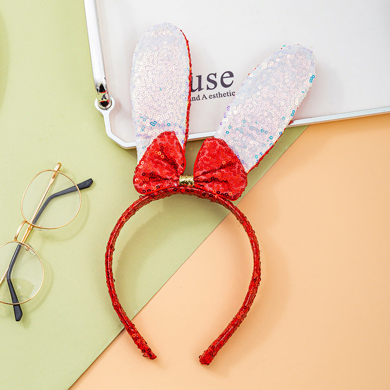 Wholesale New Magic Sequins Rabbit Ears Cute Sweet Hair Band Hair Accessories Korean Cartoon Children's Day Performance Headwear