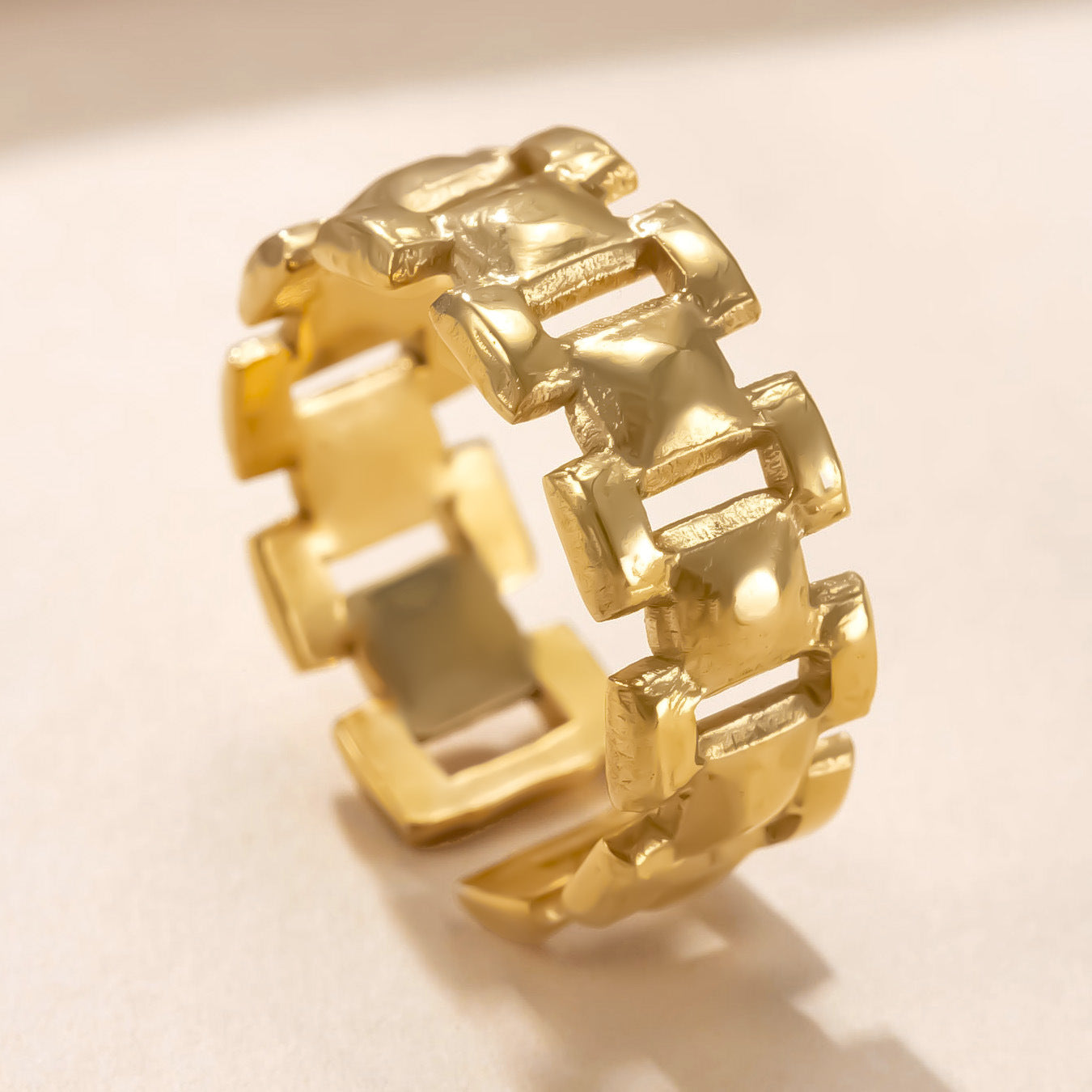 Wholesale Stainless Steel Ring Hollow Chain Open Ring