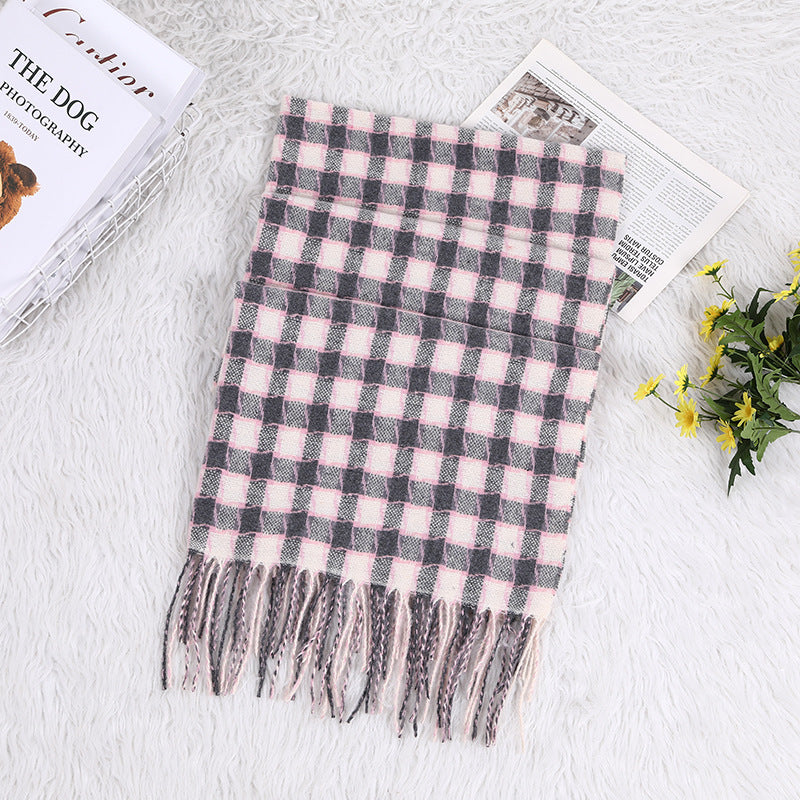 Wholesale Long Imitation Cashmere Small Plaid Scarf