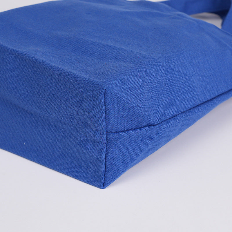 Wholesale 12 color cotton in stock canvas bag cute portable small cloth bag logo hand gift cotton bag