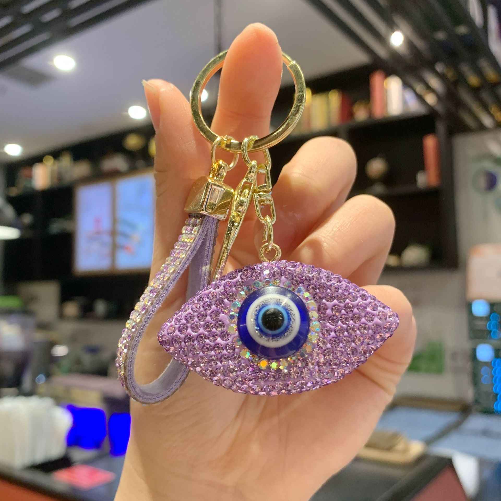 Wholesale Full Rhinestone Demon Eye Keychain