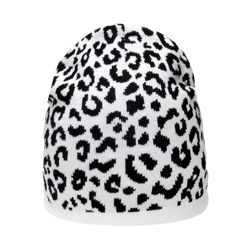 Wholesale Autumn and Winter Warm Woolen Cow Plaid Zebra Leopard Print Knitted Hat