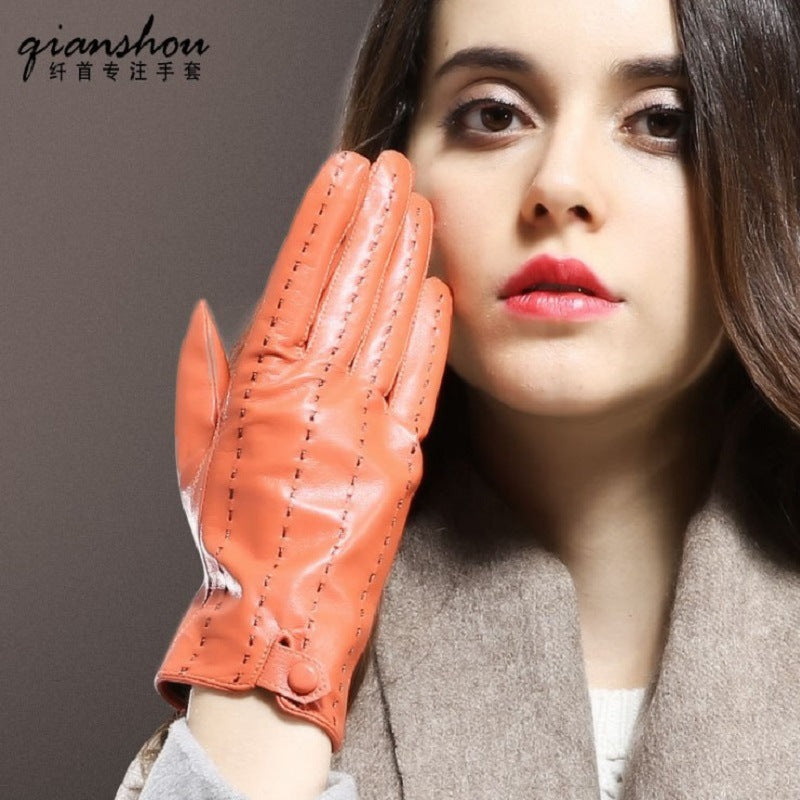 Wholesale Women's Thin Autumn and Winter Cycling Goat Skin Glove
