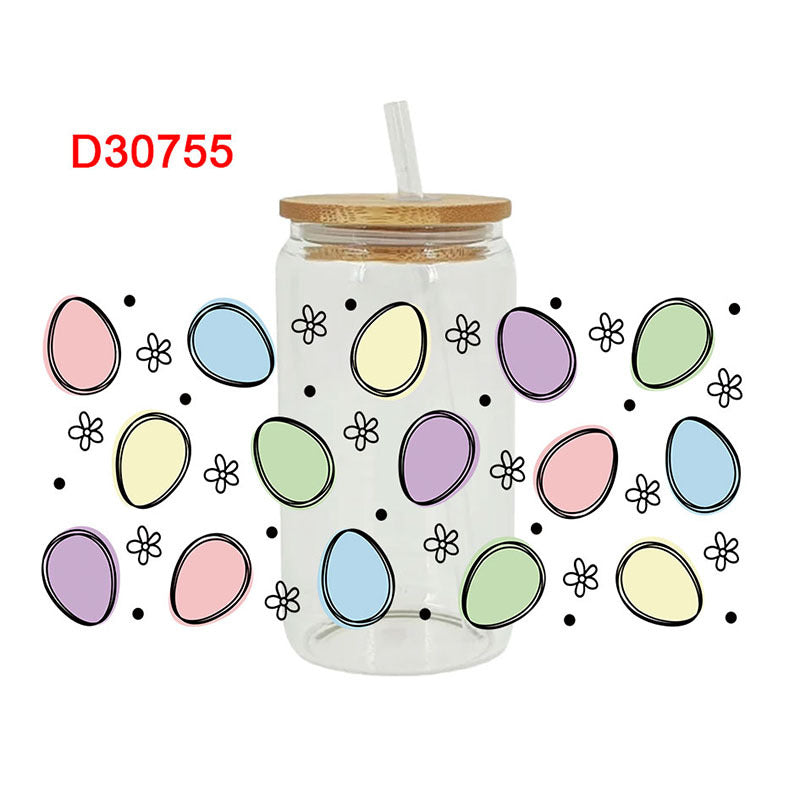 Wholesale Easter cartoon egg rabbit 16oz Cup UV DTF Wraps