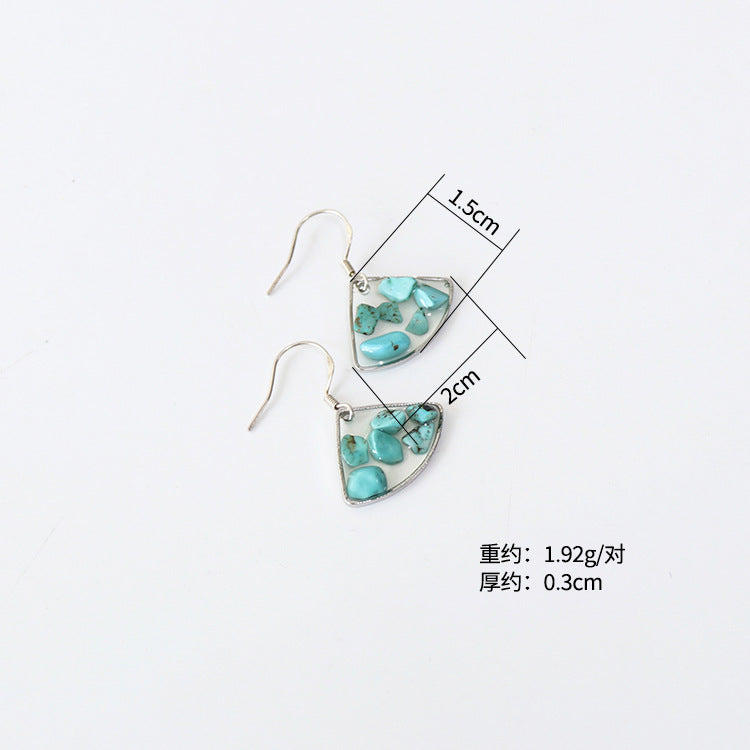 Wholesale 10pcs Creative New Style 925 Silver Turquoise Earrings