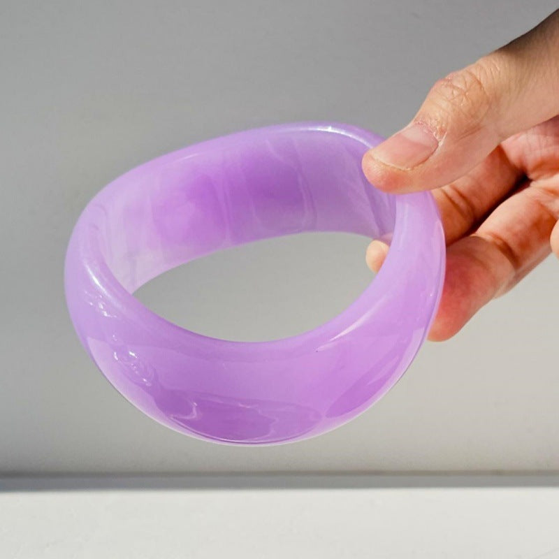 Wholesale Simple Resin Color Irregular S-shaped Wide Bracelet