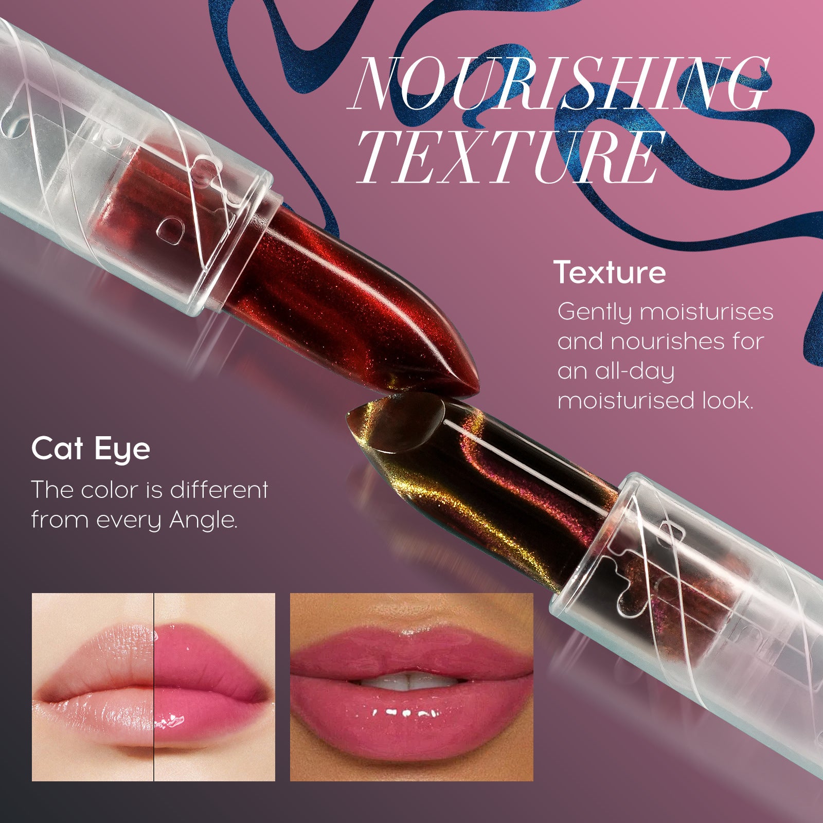 Wholesale Wholesale cat eye temperature color changing pearlescent glitter lipstick